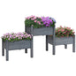 Outsunny Raised Garden Bed with 3 Planter Box, Elevated Wooden Plant Stand with Drainage Holes, for Vegetables, Herb and Flowers, Gray - color: Gray, size: 6.04' x 1.48' x 2.63'