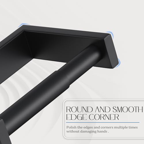 KOKOSIRI Toilet Paper Holder Spring Loaded Bathroom Toilet Roll Holder Wall Mount Stainless Steel Matte Black B2011BK - color: Matte Black, size: Without Shelf
