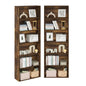 Furinno Jaya Book Shelf Set of 2, 6-Tier Bookshelf, Bookcase, 9.5 x 24.6 x 71, for Home Office, Living Room, Amber Pine - color: Amber Pine, size: Set of 2, 6-Tier