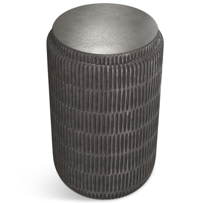 HomeStock Metal Side Table, Industrial Modern End Table, 15 Wide Graphite Finish