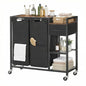 HOOBRO 2 Section Laundry Sorter with Shelf, 24 Gal. (90.8 L) Laundry Hamper with Wheels, Rolling Laundry Basket with Fabric Drawer, 3-Tier Shelves, Side Pockets, Black and Rustic Brown BF27XY01