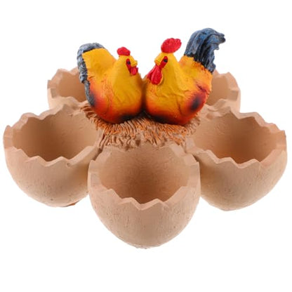 ibasenice Resin Flower Pot Eggshell Design Succulent Planter for Miniature Decorations Mini Potted Plants Home Office Table Decor Micro Landscape Bonsai Display 6.49 X 6.49 X 4.33 in