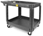 MaxWorks Heavy Duty 2‑Shelf Service Cart 500 lb Capacity Polypropylene Utility Cart with 5" Non‑Marring Casters Deep Trays and Built‑In Tool Storage for Garage Warehouse Workshop (80855) - size: 30 Inch X 16 Inch