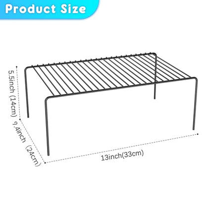 2Pack Cabinet Storage Shelf Spice Rack, 13''L x 9.4''W x 5.5''H, Black | Rustproof Metal Wire Kitchen Counter Organizers and Storage, for Cabinet, Plate, Dish, Pantry, Bathroom, Fridge - size: 2Pack-Black-13 x 9.4 inch
