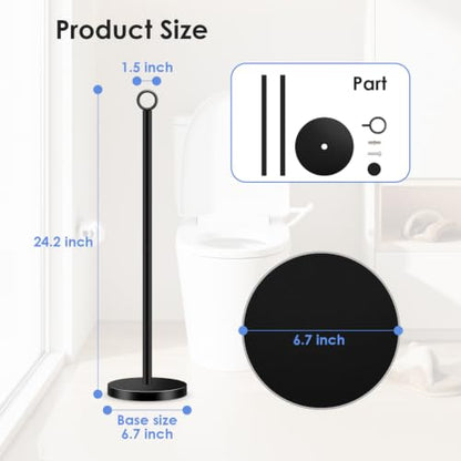 TACGEA Toilet Paper Holder Stand(with Reserve Function), Free-Standing Spare Rolls Storage Holder, Stainless Steel Matte Black - color: Matte Black (With Top Ring)