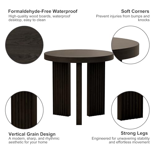 17.52" Small Round Side Table, Black | Coffee Table with Smooth Thick Mesa, Circle End Table with X Shaped Stable Legs, Accent Tea Table for Living Room, Office - color: Black, style: Side Table