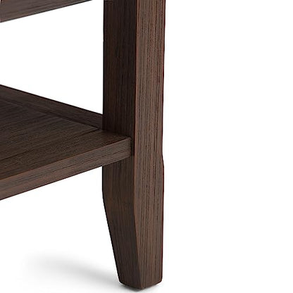 SIMPLIHOME Acadian SOLID WOOD 19 Inch Wide Square Transitional End Table in Farmhouse Brown, For the Living Room and Bedroom - color: Farmhouse Brown, size: 19 inch, style: End Table