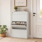 Garvee Shoe Cabinet with 3 Flip Drawers, Modern Narrow Shoe Storage Cabinet Organizer with Adjustable Shelf, 46" Tall Hidden Freestanding Shoe Rack Cabinet for Entryway, Hallway, Distressed White - color: Distressed White