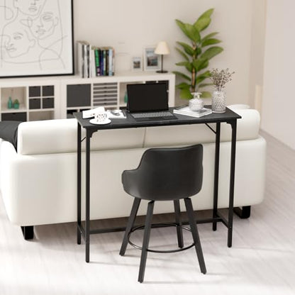 VINGLI 43 Inch Bar Table, Rectangular Counter Height Home Pub Table, Black | High Top, Multi-Scene Use for Kitchen Dining Living Room Sofa Entryway, Wooden Tabletop & Metal Base, Easy to Install - color: Black, size: 43"L
