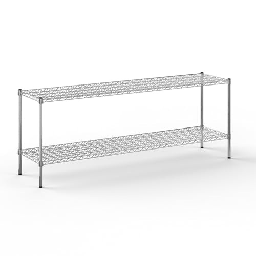 18" Deep x 72" Wide x 27" Height Wire Shelving Kit | 2-Tier | NSF Commercial Storage Rack Unit - size: 18" Deep x 72" Wide
