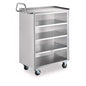 18" x 30" Five Shelf Commercial NSF Stainless Steel Utility Cart - Heavy Duty 304 Steel Service Cart with Enclosed Base, Open Front, Rolling Cart for Kitchen, Catering, Restaurant - size: 5 Shelf