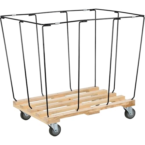 Global Industrial 12 Bushel, Blue Vinyl Basket Bulk Truck, Unassembled | 36"L x 26"W x 33-1/2"H, Rolling Laundry Cart, Commercial Material Handling Cart with 4" Casters - color: Blue