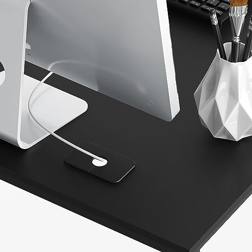 SHW Mission 55 x 60 Inches L-Shape Home Office Computer Desk, Black - color: Black, size: 55-Inch L-Shaped