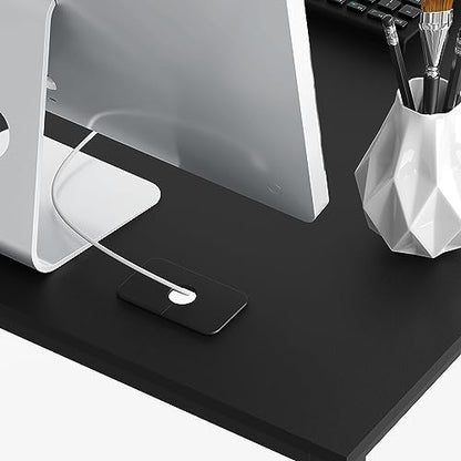 SHW Mission 55 x 60 Inches L-Shape Home Office Computer Desk, Black - color: Black, size: 55-Inch L-Shaped