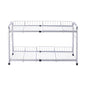 FlagShip 2 Tier Under Sink Organizers and Storage Rack Expandable Cabinet Shelf for Kitchen Bathroom Silver (17-25 inches)