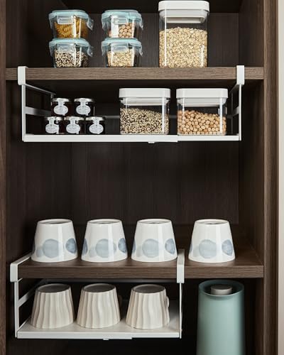Under Shelf Storage Basket, 2-Pack Under Cabinet Shelf Organizer | Expandable Hanging Basket Holds 35 lbs Add-On Kitchen Pantry Cupboard Counter Laundry 13.19-23.03" W x 8.66" D x 5.12" H - size: 13.19-23.03" W × 8.66" D × 5.12"H