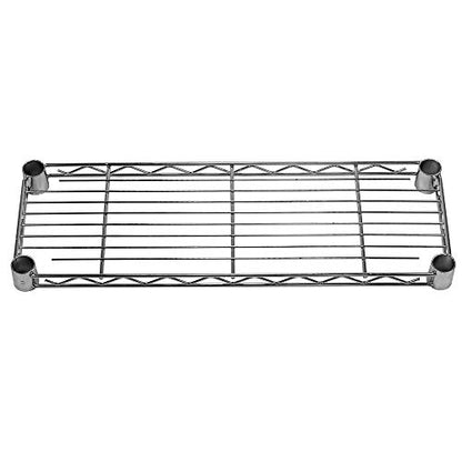 Shelving Inc. 8" d x 24" w Chrome Wire Shelving with 2 Tier Shelves, Weight Capacity 800lbs Per Shelf - size: 8" d x 24" w x 14" h