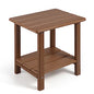 Apolimi Adirondack Outdoor Side Table, 2-Tier Sturdy Patio End Table Weather Resistant, 16.5" Solid Side Table for Patio, Pool, Porch - color: Teak