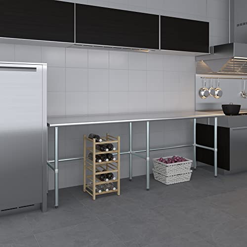 24 in. x 96 in. Open Base Stainless Steel Work Table | Residential & Commercial | Food Prep | Heavy Duty Utility Work Station | NSF - size: 96 in. Length x 24 in. Width