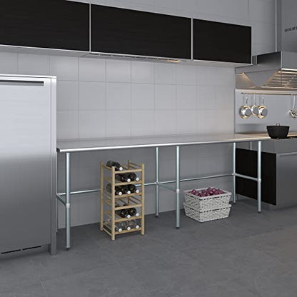 24 in. x 96 in. Open Base Stainless Steel Work Table | Residential & Commercial | Food Prep | Heavy Duty Utility Work Station | NSF - size: 96 in. Length x 24 in. Width