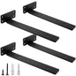 HITOMEN Heavy Duty Floating Shelf Brackets, 10-Inch (1/5'' Thick) Hidden Shelves Hardware, Iron L Brackets, Rustic Industrial Black Metal Wall Shelving Supports, 4 Pack - size: 10 Inch, style: 4 Pack