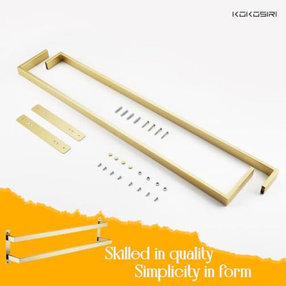 KOKOSIRI Bath Towel Bars Bathroom 2-Tiers Ladder Brushed Gold Towel Rails 32-Inch Towel Holders Wall Mounted Towels Shelves Rack Stainless Steel, B5008BG-L32 - color: Brushed Gold, size: 32-Inch