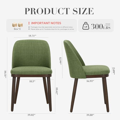 COLAMY Upholstered Dining Chairs Set of 4, Modern Kitchen Chairs with Back, Leather Side Dining Room Chairs with Wood Legs for Kitchen Dining Room Restaurant,Green - color: Green, size: Set of 4