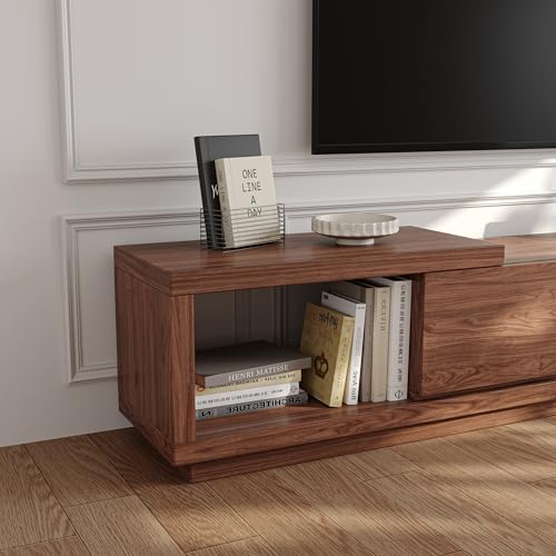 Extendable TV Stand for 65-100 Inch TVs, Modern Low Profile Entertainment Center & Media Console Collection for Living Room (Walnut, 68.5"-98.4") - size: 68.5"-98.4"