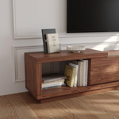 Extendable TV Stand for 65-100 Inch TVs, Modern Low Profile Entertainment Center & Media Console Collection for Living Room (Walnut, 68.5"-98.4") - size: 68.5"-98.4"