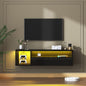 sogesfurniture 39.3'' TV Stand, Floating Entertainment Center with Lights, Modern Media Console with Storage, Wall Mounted LED TV Stand for Living Room, Black - size: 39.3"-Black
