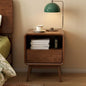 100% Solid Wood Nightstand, Walnut Night Stand with Drawer and Open Shelf, Mid Century Nightstand, Wooden Nightstands, Small Nightstands for Small Spaces Bedroom(Dark Black Walnut, 20.47" H) - color: Dark Walnut, style: Drawer & Open Storage-1