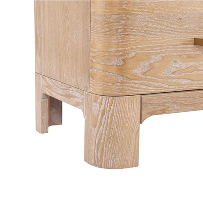 Christopher Knight Home Egbert Modern Nightstand with Drawers, Wooden Small Night Stand with Rounded Corners Design, Bedside Table/End Table for Bedroom, Multipurpose Storage Cabinet, Natural