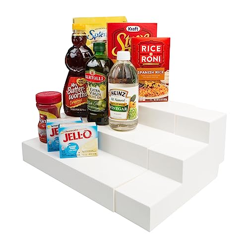 Dial Industries 3 Tier Expandable Kitchen Cabinet Shelf Organizer, Mega | Slides open to fit wide cabinets, Adds extra levels for canned goods and jars, Great for large pantries, cupboards or closets