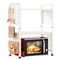 Microwave Stand, 3-Tier Expandable(17.4"-27.4") Microwave Oven Rack, Heavy Duty Adjustable Shelf with 9 hooks, Kitchen Organizer Storage Shelves for Pantry, Countertop, Coffee Bar, Office, Dorm, White - style: 3 Tier-White
