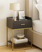 Nightstand,3-Tier Modern Night Stand,Bedside Table with Storage Drawer and Shelf,Small Side Table for Bedroom,Living Room,Black - color: Black
