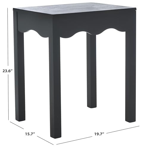 SAFAVIEH Home Collection Lilith Matte Black Square Wave Accent Table - color: Matte Black