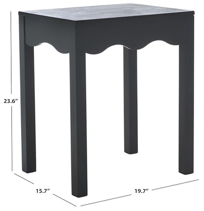 SAFAVIEH Home Collection Lilith Matte Black Square Wave Accent Table - color: Matte Black