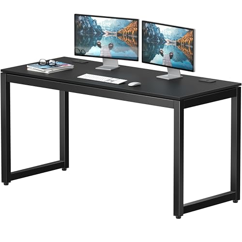 SHW 55-Inch Commercial-Grade Office Computer Desk, Black - color: Black, size: 55-Inch