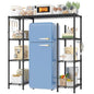 REIBII Mini Fridge Shelf with Storage,4-Tier Adjustable Shelves,665 lbs | With 8 Hooks,Fits Mini Fridge & Kitchen Appliances,Heavy Duty Steel Frame,Easy Tool-Free Assembly, Space-Saving,Dorm & Pantry - size: 52.2"H×50.12"W×18.2"D
