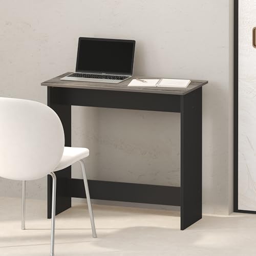Handa 32 Inch Computer Small Desk, Classroom Home Office Bedroom Wooden Table, Dark Limed Oak/Black - color: Dark Limed Oak/Black