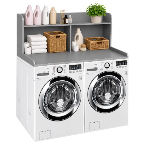 Royxen Laundry Countertop with 20“ Shelf Universal Fit, Washer and Dryer Countertop with Storage Space, Gray - color: Gray