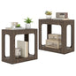 GOFLAME Narrow End Table Set of 2, Farmhouse Wood Sofa Side Table 2-Tier with Storage Shelf, Arched Rustic Small Accent Tables, Rectangular Compact Night Stand for Living Room, Bedroom, Brown - color: Brown