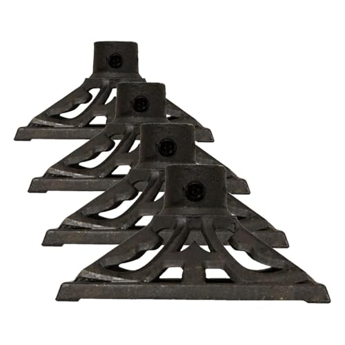 TIKI Cast Iron Torch Stand – Heavy-Duty, Freestanding & Weather-Resistant Torch Base for Patio, Garden, Deck & Backyard – Fits Torch Poles 0.75" to 1.25" – 9" x 9", Black (Pack of 4) - size: 1 Count (Pack of 4)