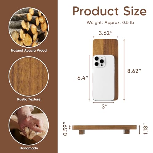 X-Small Acacia Wood Bathroom Tray Pedestal Stand Farmhouse Kitchen Decor Decorative Wooden Riser Soap Dish Sponge Holder for Vanity, Counter, Sink, 8.6" x 3.6" - size: X-Small:8.6" x 3.6"