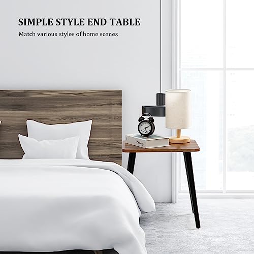 FORAOFUR Side Table, Rectangular Wooden Small End Table, Small Accent Table for Living Room, Bedroom and Balcony, Modern Side Tables for Spaces Home Decor, Easy Assembly | Wooden legs with modern rectangular design, fits living/bedroom, compact, quick ass