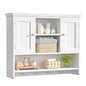 Bathroom Wall Cabinet with Doors and Hooks, 3-Tier Wall Mounted Cabinet | Modern Medicine Cabinet with 3 Open Shelves, Over the Toilet Storage Cabinet for Kitchen, Laundry Room, Living Room, White - color: White