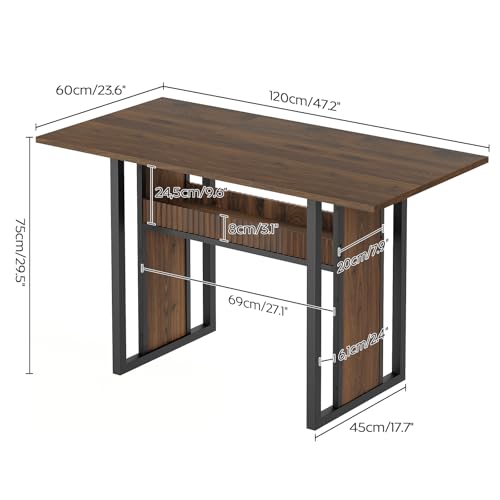 YATINEY Coffee Bar Cabinet, Kitchen Island with Storage, Dining Table, 47.2 Inches Kitchen Table, KF22WN-CZ01BH