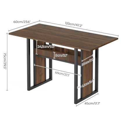 YATINEY Coffee Bar Cabinet, Kitchen Island with Storage, Dining Table, 47.2 Inches Kitchen Table, KF22WN-CZ01BH
