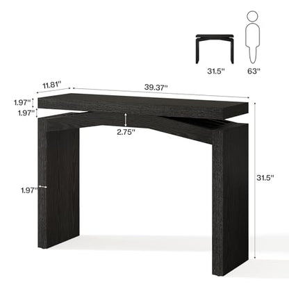 Tribesigns 40-Inch Console Table for Entryway, Farmhouse Sofa Console Behind Couch, Small Entry Table for Hallway, Foyer, Living Room, Black - color: Black