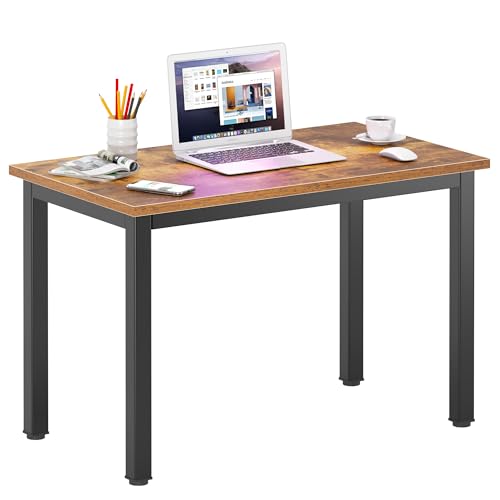 DlandHome 31.5 Inches Small Computer Desk for Home Office, Retro | Sturdy Metal Frame, Activity Study Writing Table for Small Spaces, Modern Simple Desk for Bedroom - color: Retro, size: 31.5 inch